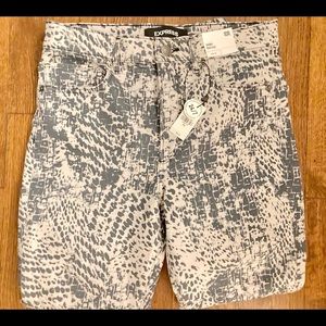 Express Leopard Skinny Jeans